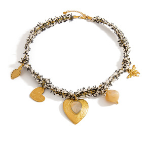 Collier pendentif cœur Summly en alliage de zinc avec serti clos, chaîne de clavicule tendance pour femme, style automne-hiver - Product Image 5