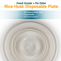 Assiettes jetables écologiques en coque de riz pour les fêtes et les restaurants