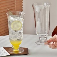 Modern fruittheeglas, hoogvoetig cocktailglas voor sap, koude dranken, bruiswater, café, restaurant, bar, dagelijks gebruik