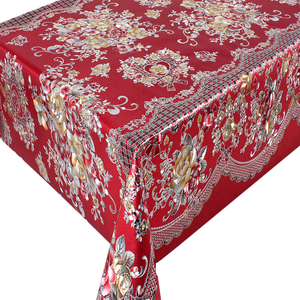 Nappe PVC Florale Vintage Multicolore avec Bordure en Dentelle Élégante, Imperméable et Facile à Nettoyer <span class=keywords><strong>pour</strong></span> Événements Domestiques - Product Image 4