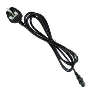 UK Plug to IEC C13 <strong>Power</strong> Cord H05VV-F <strong>Cable</strong> for Printer, PC, Monitor, <strong>TV</strong>, Beamer, Equipment, Black - Product Image 3