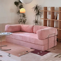 Sofá de Compresión al Vacío Estilo Japonés, Dos Plazas, para Sala de Estar, Apartamento Pequeño, Diseño Recto, Sin Estructura, Funda de Franela, Esponja de Alta Densidad