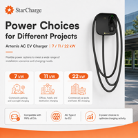 Chargeur de véhicule électrique AC StarCharge Artemis 11 kW Type 2 OCPP RFID pour les stations de recharge des lieux de travail et des propriétés commerciales