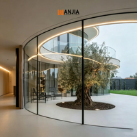 WANJIA individuelle Villa Aluminium gebogenes feste Fenster Boden bis Decke feste Glasfenster