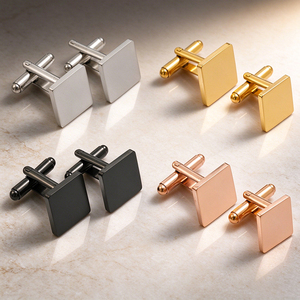 Men's Stainless Steel Cuff Links Oval Round Square 3 Colors Formal Wear Rotating Buckle Design - Product Image 5