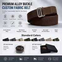 Ceinture tactique EDC de style classique pour l'entraînement en plein air, boucle en alliage, tissu extensible en nylon et polyester, randonnée, camping, équitation