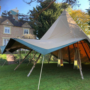 Tienda de campaña piramidal india de montaje rápido con estructura de madera, tela Oxford impermeable 1680D, tipo tipi para eventos en parques y decoración de hoteles - Product Image 2