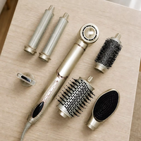 Sèche-cheveux brosse électrique professionnel à moteur BLDC ionique haute vitesse 1400W 6-en-1 avec protection thermique et fonction lissage