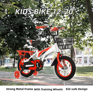 Bicicleta para Niños de 12-20 Pulgadas con Ruedas de Entrenamiento, Cuadro de Acero, Una Velocidad, con Canasta para Paseos por la Calle - Product Image 2