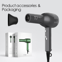 Sèche-cheveux professionnel YX-T7Max OEM 2400W pour salon, faible bruit, séchage rapide, souffleur à haute vitesse sans pales BLDC