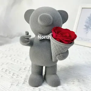 D443 Yunnan Creative - Oso de Peluche de Alta Gama para Regalo de Cumpleaños, Ramo de Rosas Preservadas - Product Image 6