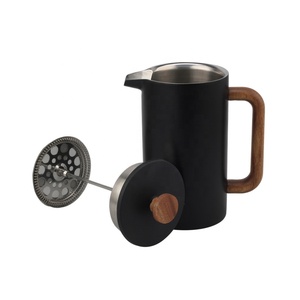 Cafetera Francesa de Acero Inoxidable de Doble Pared con Asa de Madera, Capacidad de 1L, Duradera y de Grado Alimenticio - Product Image 5