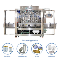 Machine de remplissage automatique multi-têtes à piston pour liquides, en acier inoxydable, avec écran tactile, pour bouteilles en plastique et canettes en aluminium