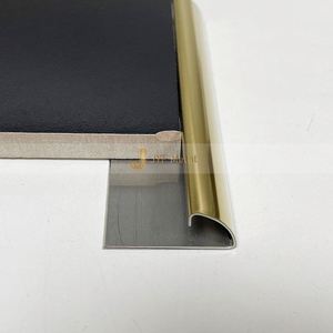 LL303 Modern Stainless Steel PVC Silver Rose Gold Curved <b>Corner</b> Trim Metal Profile Trim for Ceramic Tile Round Shaped Protection - Product Image 2