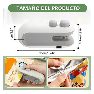 Mini máquina selladora de bolsas de alimentos, sellador eléctrico portátil para envasado de bocadillos y patatas fritas - Product Image 4