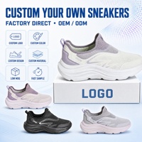 Chaussures de sport respirantes à semelle amortie en maille, faciles à enfiler et à retirer, pour la marche décontractée, fourniture directe d'usine, OEM
