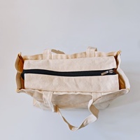 Sacs fourre-tout en toile de coton recyclé personnalisés avec fermeture éclair, motif dessin animé, couleur et logo sur mesure, pour les courses