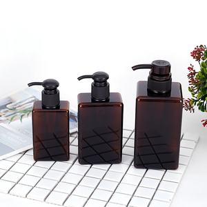 Botella de Plástico Vacía Transparente Marrón de 250 ml de Alta Calidad al por Mayor con Tapa Cuadrada, Capacidad Personalizada para Champú, Gel de Ducha y Loción - Product Image 4