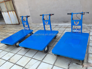 Nhỏ bốn bánh điện phẳng Xe đẩy giỏ hàng kho bãi nhựa nền tảng xe đẩy để bán - Product Image 2