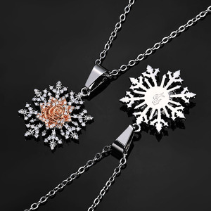 Real Gold Plated Bling Moissanite Rose Snowflake Charm 925 Silver Hip Hop <b>Iced</b> Out Jewelry Custom Micro Pave Setting Winter Rose - Product Image 4