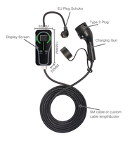 Nouveau chargeur EV portable 7 kW 32 A IP54 avec connecteurs de charge multiples (Type1/Type2/GB/T) Prise EU/US/UK Contrôle par application Garantie de 3 ans