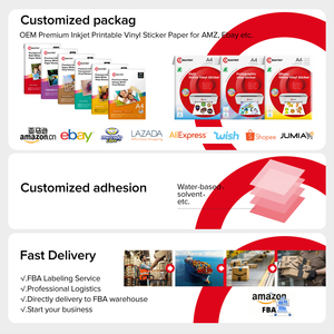 A4 giấy trắng tự dính giấy ảnh phun dán không thấm nước tùy chỉnh tự dính Sticker giấy - Product Image 3