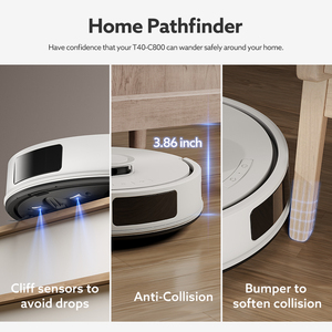 T40-C800 Auto-Emptying Robot Vacuum, Smart APP Control Robotic Sweeper with LDS Navigation, High Suction for Pet Hair & Carpet - Product Image 4