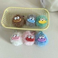 Porte-clés en peluche boule de fourrure avec bouche de saucisse mignonne, amusant et intéressant, style Ins, pendentif pour couple, sac d'école pour étudiant, meilleur ami