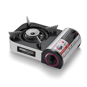 Réchaud à cassette en acier miniature portable pour une utilisation à domicile et en extérieur, application manuelle, cuisinière à gaz, carburant au <span class=keywords><strong>butane</strong></span> pour le camping - Structure séparée - Product Image 1