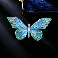 Broche Papillon en Laiton Micro-Incrusté de Zircon, Bijou de Poitrine Élégant et Tendance pour Femme