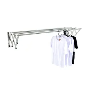 Roestvrij Staal Kleding Droogrek Hoge Kwaliteit Lage Prijs Mini Wall Mount Balkon Doek Rack Multifunctionele Hanger