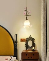 Lampes de restaurant vintage françaises, lampes de chevet de style campagnard antique pour chambre à coucher, lampes de table de bar, lustre en forme de rose