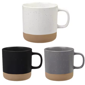 Taza de Desayuno Personalizada de Fábrica, Combinación de Dos Colores, Blanco Mate/Negro Moteado, para Té, Chocolate, Leche, Regalos - Product Image 2
