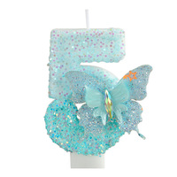 Nouvelles bougies originales en cire de paraffine, motif papillon, dentelle perlée, chiffres, alphabet, orchidées, numéros d'anniversaire, semi-artisanales, peintes à la main