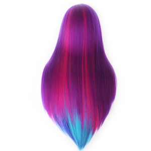 Cabeza de Maniquí para Prácticas de Peluquería, 28 Pulgadas, 100% Fibra de Alta Temperatura, Colorida, para Entrenamiento de Peinado y Trenzado - Product Image 4