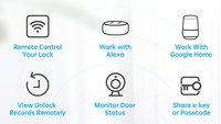 Serrure intelligente G2 avec télécommande TTlock, option de stockage de données cloud, hub de connexion WIFI blanc, passerelle 4G G2 avec connexion à l'application Internet