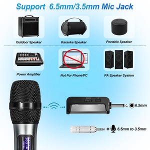 Microphone de conférence dynamique sans fil avec fonction écho et récepteur pour système de karaoké professionnel - Product Image 5