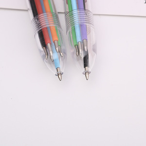 Stylo à bille transparent mignon de dessin animé 6 couleurs en gros, stylo rétractable multicolore créatif pour étudiants, personnalisé, en stock - Product Image 3