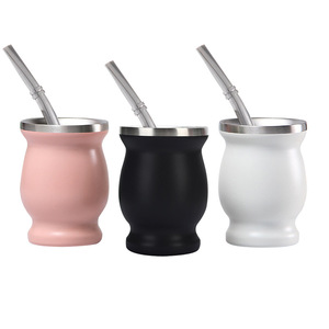 Taza <span class=keywords><strong>de</strong></span> té <span class=keywords><strong>de</strong></span> acero inoxidable 2023 <span class=keywords><strong>de</strong></span> doble pared, productos <span class=keywords><strong>de</strong></span> moda, 8oz, personalizada, <span class=keywords><strong>Yerba</strong></span> <span class=keywords><strong>Mate</strong></span>, con Bombilla, Pajita, novedad <span class=keywords><strong>de</strong></span> 304 - Product Image 5