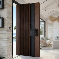Porte d'entrée pivotante en bois massif de haute qualité DJMI pour villa, extérieur, sécurité, entrée principale