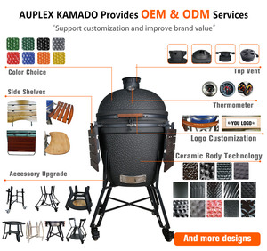 Barbecues en céramique de luxe AUPLEX XXL <span class=keywords><strong>Kamado</strong></span> 27 pouces pour cuisine extérieure, fabriqués pour l'extérieur - Product Image 3