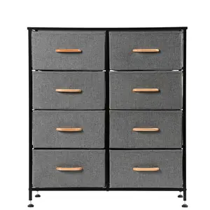 Sturdy Steel Frame Wooden handle Drawers Dresser with Shelves Closet Organizers and Storage Dressers