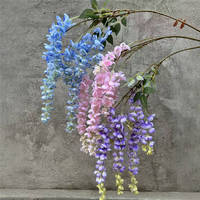 Fleurs artificielles de glycine blanches en soie de haute qualité C-116, guirlandes suspendues individuelles, décoration florale pour mariage et salon