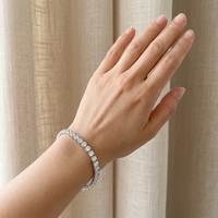 Bracelet tennis 7 carats en diamant rond taillé à quatre griffes, cultivé en laboratoire, en or massif 10K 14K 18K, 6,75 pouces, certifié IGI, bijoux fins en gros