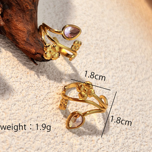 Anillo de Acero Inoxidable JZ101, Anillo Geométrico Retro en Forma de Corazón, Accesorio de Alta Gama y Lujo Ligero - Product Image 2
