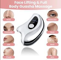 Masseur électrique rechargeable Gua Sha avec 45 fonctions ° Outil de relaxation pour le visage et le cou avec chauffage, vibration, affichage LCD, recharge USB