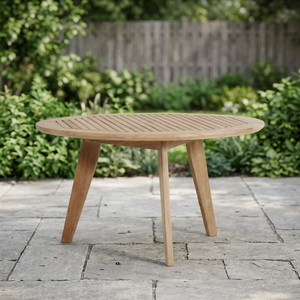 Table de salle à manger extérieure ronde de 6 places en teck massif de qualité supérieure, moderne, imperméable, écologique et durable - Product Image 4