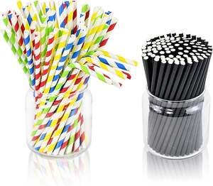 หลอดกระดาษย่อยสลายได้ ทำจากเยื่อไม้ สำหรับแก้วแบบผนังเดียว ใช้กับเครื่องดื่มร้อน/เย็น - Product Image 1