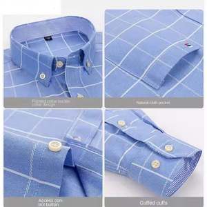 Camisa de Hombre I-0417, Moda, Delgada, Manga Larga, Casual, Ajustada, Color Sólido, Estampado a Cuadros, Rayas, Camisa de Vestir Formal, Talla Grande - Product Image 5