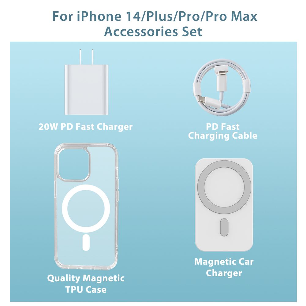 2023 business gift set Luxury iphone 14 cell phone accessories kit with charger phone case earphone power bank